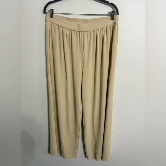 Pretty Garden Ribbed Wide leg Pant and tank set Summer Oatmeal NWT SIZE XLARGE - Picture 5 of 6